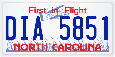 NC license plate DIA5851
