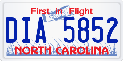 NC license plate DIA5852