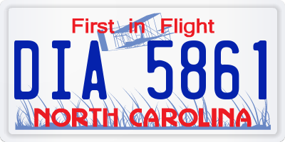 NC license plate DIA5861