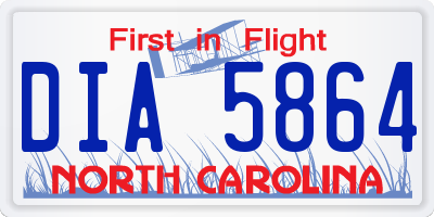 NC license plate DIA5864