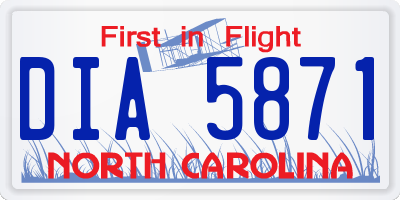 NC license plate DIA5871