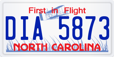 NC license plate DIA5873
