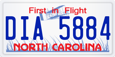 NC license plate DIA5884