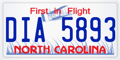 NC license plate DIA5893