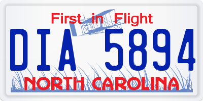 NC license plate DIA5894