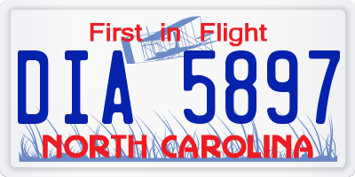 NC license plate DIA5897
