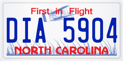 NC license plate DIA5904
