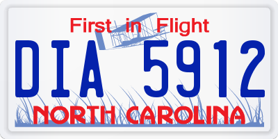 NC license plate DIA5912
