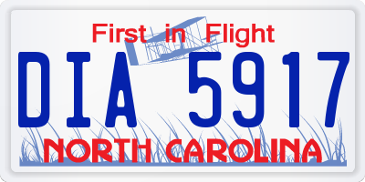 NC license plate DIA5917