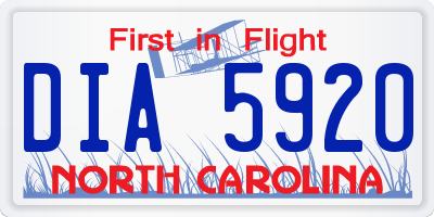 NC license plate DIA5920