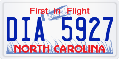 NC license plate DIA5927