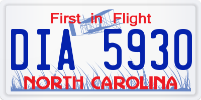 NC license plate DIA5930