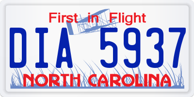 NC license plate DIA5937