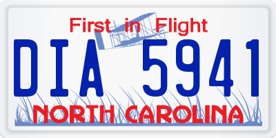 NC license plate DIA5941