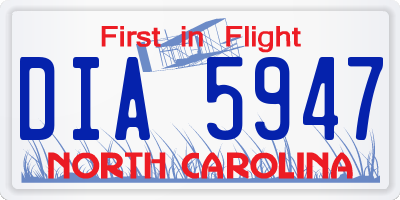 NC license plate DIA5947