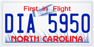 NC license plate DIA5950