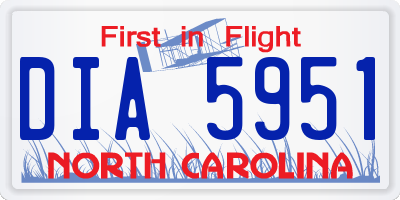 NC license plate DIA5951