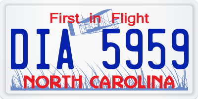 NC license plate DIA5959