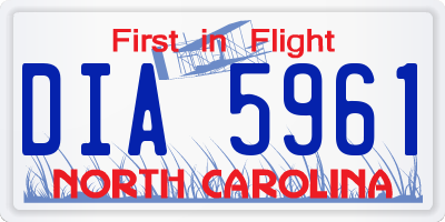 NC license plate DIA5961