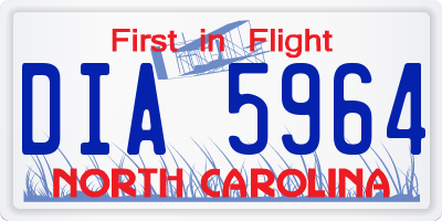 NC license plate DIA5964