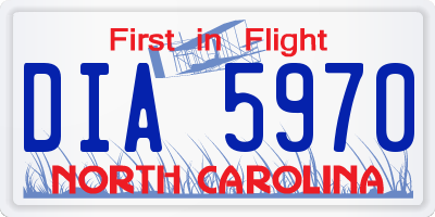 NC license plate DIA5970
