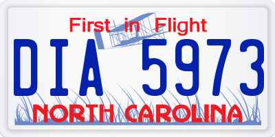 NC license plate DIA5973