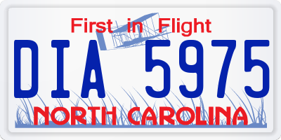 NC license plate DIA5975