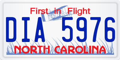 NC license plate DIA5976