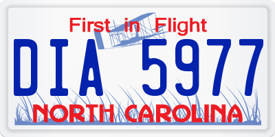 NC license plate DIA5977