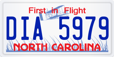 NC license plate DIA5979
