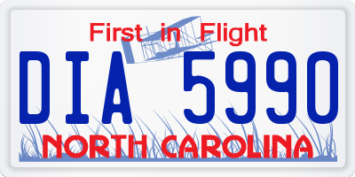NC license plate DIA5990