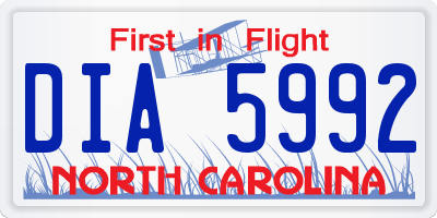 NC license plate DIA5992