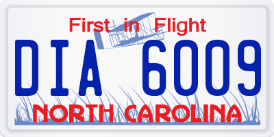 NC license plate DIA6009