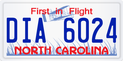 NC license plate DIA6024