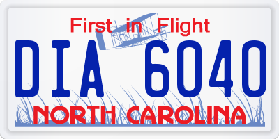 NC license plate DIA6040