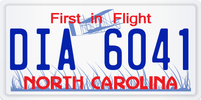 NC license plate DIA6041