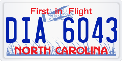 NC license plate DIA6043