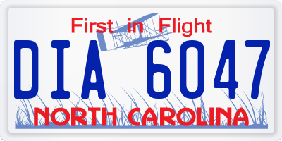 NC license plate DIA6047