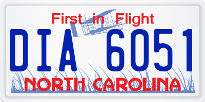 NC license plate DIA6051