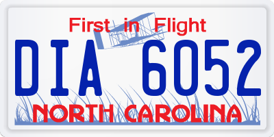 NC license plate DIA6052