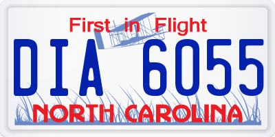 NC license plate DIA6055
