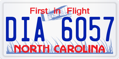 NC license plate DIA6057