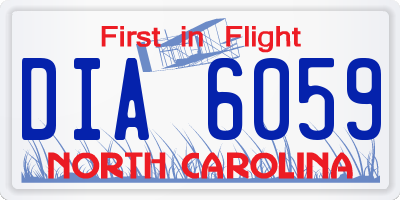 NC license plate DIA6059