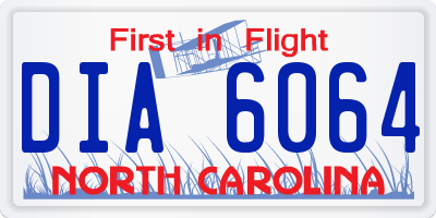 NC license plate DIA6064