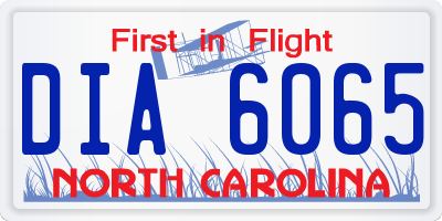 NC license plate DIA6065