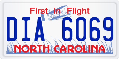 NC license plate DIA6069