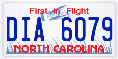 NC license plate DIA6079