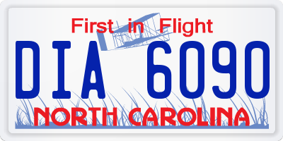 NC license plate DIA6090