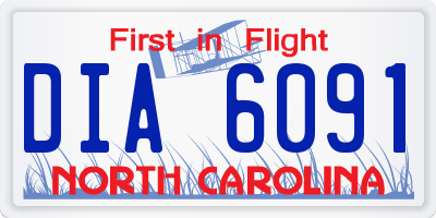 NC license plate DIA6091