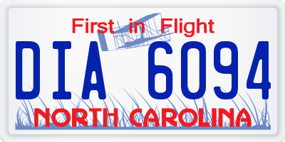 NC license plate DIA6094